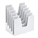 Acrimet 5 Section Incline File Sorter Organizer, Mail, Folder, Letter Desk Organizer, Rack for Office Organization Desktop (Plastic) (White Color)