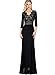 VFSHOW Womens V Neck Floral Lace Keyhole Back Formal Evening Maxi Dress