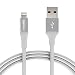 AmazonBasics USB A Cable with Lightning Connector, Premium Collection - 6 Feet (1.8 Meters) - Single - Silver primary