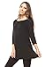 Free to Live Women's Flowy Elbow Sleeve Jersey Tunic Blouse Top Made in USA (Large, Black)