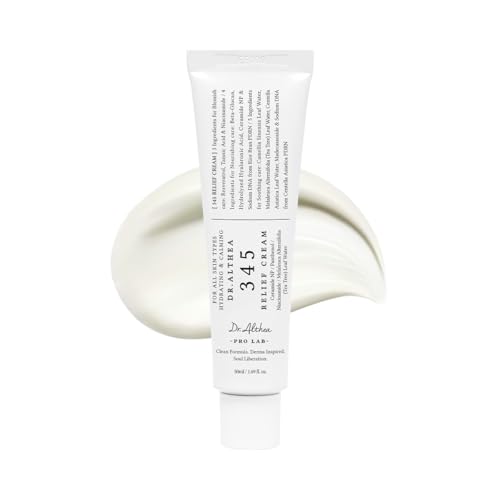 Dr. Althea 345 Relief Cream | Crème Hydratante Visage Réparatrice et Apaisante pour Peaux à Imperfections avec PDRN et Niacinamide | Soin Coréen Vegan (50ml, Ver.2 - Pack of 1)