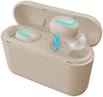 XiuFen True Wireless Bluetooth 5.0 Earbuds TWS Headset Stereo Headphone Auto-Pairing Khaki