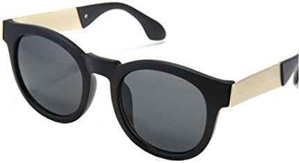 Female drivers driving sunglasses glasses big box myopia retro round sunglasses tide Men (Matte Black)