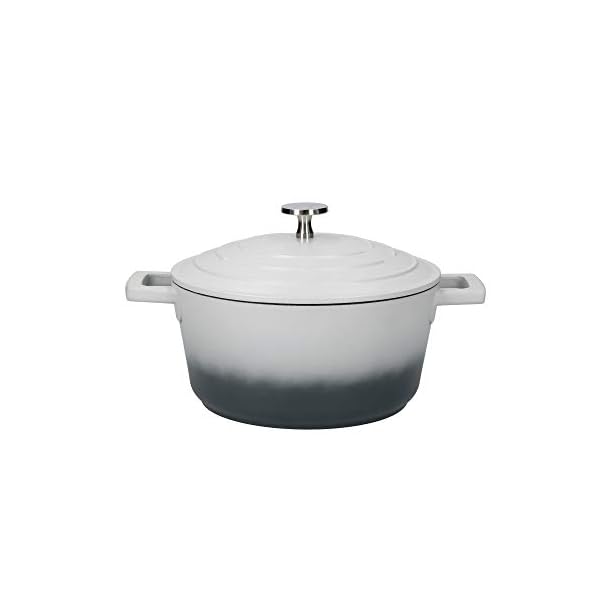 MasterClass-MCMCRD20GRY-Lightweight-Casserole-Dish-with-Lid-Induction-HobOven-Safe-Cast-Aluminium-Ombre-Grey-25-Litre20-cm MasterClass Small Casserole Dish with Lid, Lightweight Cast Aluminium, Induction Hob and Oven Safe, Grey Ombre, 2.5…