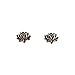 Small Lotus Flower Detailled Stud Earrings in Sterling Silver, 7582