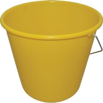 Jantex CD805 Plastic Round Bucket, Yellow, 10 L Capacity