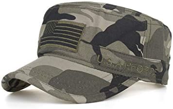 Washed Cotton Military Caps Cadet Army Caps Unique Design Vintage Flat Top Cap