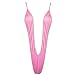 FEESHOW Women's Sling Shot One Piece Bikini Monokini Swimwear Swimsuit Bodysuit Pink One size