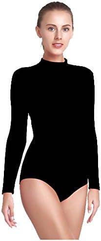 ovimo Women's Turtleneck Long Sleeve Adult Ballet Dance Leotard