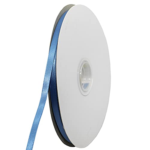 Morex Ribbon Double-Face Satin, 1/4 inch by 100 Yards, Dress Blue