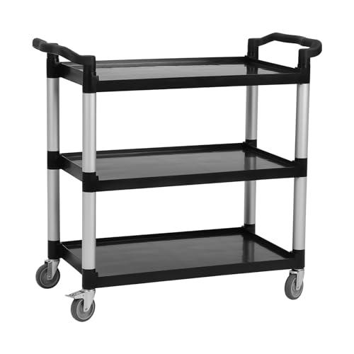 GarveeHome Utility Service Cart 3 Shelf with Wheels, Plastic Heavy Duty 3-Tier…