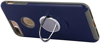 iPhone 7 Plus Ring Holder Case, PluStore Superior PC Hard Protective Case Cover for iPhone 7 Plus 5.5 inch with 360 Degree Rotating Ring Kickstand (Blue)