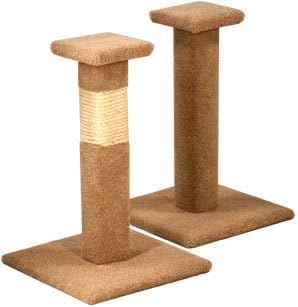 Pacific Pets Capped Scratching Post : Color TAN : Pole Covering CARPET : Size 25 INCHES