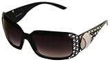 Cocomo Soul Black Rhinestone Baseball Sunglasses Zipper Case/Cleaning Cloth MOM