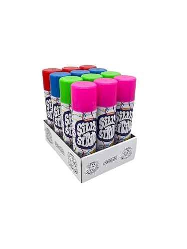 The Original Silly String! Silly String Party Pack, 12 pack, Assorted Colors, 3oz Large Can The Only REAL Party in a Can! Be Silly! Shoots over 15ft!