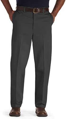 Oak Hill by DXL Big and Tall Waist-Relaxer Flat-Front Premium Pants