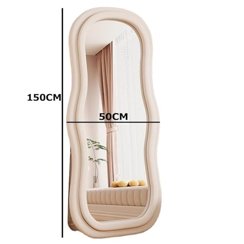 Full Length Mirror, HD Floor Standing Rounded, Wall Mount with Wooden Frame, Living Room Entrance Dressing Clothes Mirror (Style-M3)