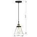 WISBEAM Pendant Lighting Fixture with Oil Rubbed Bronze and Brass Finish, RV Hanging Ceiling Lights with E26 Medium Base Max. 60 Watts, ETL Rated, Bulbs not Included, 2-Pack