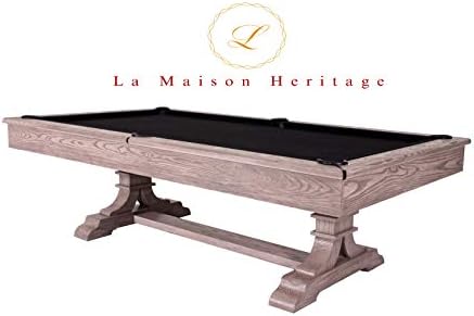 La Maison Heritage Chêne Argenté 8' Pool Table in Silver Oak Finish w/Accessories-Includes Choice of Color Felt