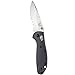 Benchmade - Mini Griptilian 556-1 Knife, Drop-Point Blade, Serrated Edge, Satin Finish, Gray Handle