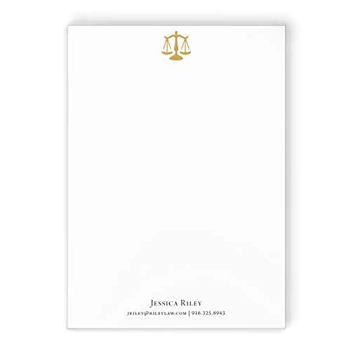 JUSTICE NOTEPAD Personalized Attorney Law School Scales