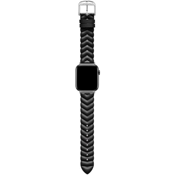 Amazon.com: Ted Baker Black Quilted Leather Strap for Apple