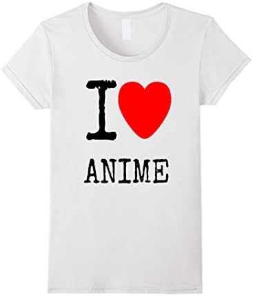 Womens I Love Anime T-Shirt for Girls, Boys,Teens, Men &amp; Women Small White
