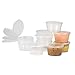 Plastic Condiment Cups with Attached Leak Resistant Lid, Bpa Free, [100 Pack ] Clear Portion Container for Condiments, Samples, Dressings, Pills, Balms, Jello Shots | 2 oz
