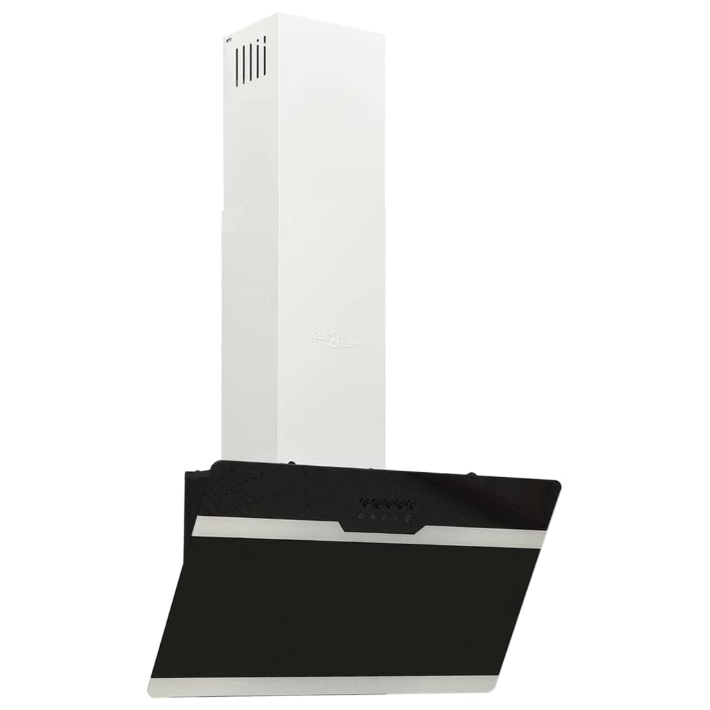 vidaXL-Campana-Extractora-Pared-Cocina-Soporte-Ventilador-Lampara-LED-Forma-Inclinada-Facil-de-Limpiar-Acero-y-Cristal