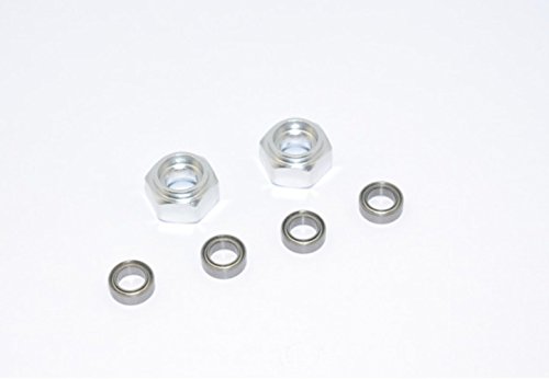 Tamiya DT-03 Upgrade Parts Aluminium Front Wheel Hex Adapter With Bearing - 2Pcs Set Silver