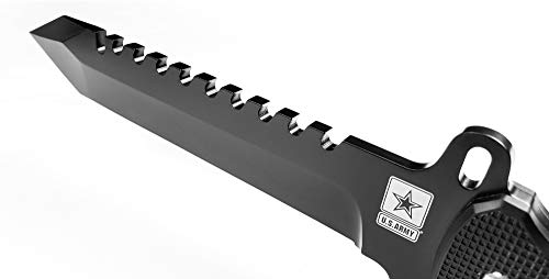 Falcon U.S.Army Licensed Military Tactical Combat Knife, with Saw-Back Spine. for Camping, Hunting, Gear Collection