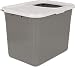 Petmate Top Entry Litter Pan Cat Litter Box Brushed Nickel/Pearl White primary