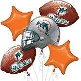 Miami Dolphins Football Balloon Bouquet- NFL Team Party Supplies Set