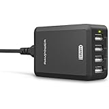 RAVPower 40W 8A 4-Port USB Charger Charging Station with iSmart Technology (Black)