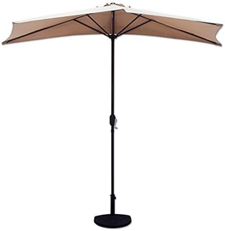 10 Ft Tan Half Patio Umbrella With Stand Market Umbrella Decor Amazon Co Uk Garden Outdoors