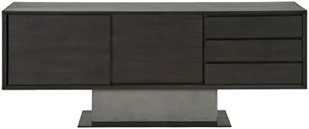 Star International Furniture Cuba Buffet, Espresso/Slate Grey Concrete/Matte Black Metal
