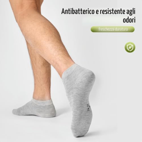 12/24 Paia di Calzini da Sneaker per Uomo e Donna in Bambù, Anti-Odor Traspiranti Mezzi Calzini Morbidi, Calzini Corti per Uso Quotidiano, Tempo Libero, Shopping e Casa