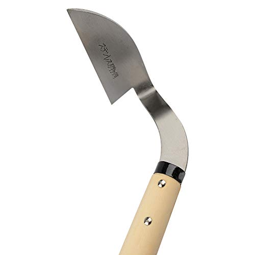 KEYI Japanese-Style Stainless Steel Bent Angle Weeding Sickle Very Sharp Edge - Will Give You a More Efficient Working Speed