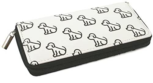 Black Ginger Large PU Leather Cream Puppy Dog Purse with Card Slots