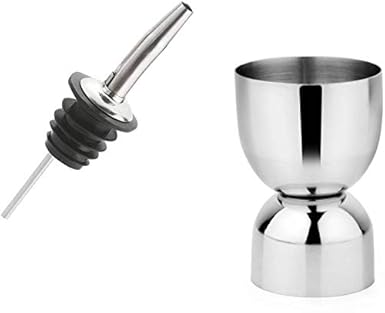 Kitchen Delli Stainless Steel Silver Foodgrade Peg Measurer with Wine Stopper