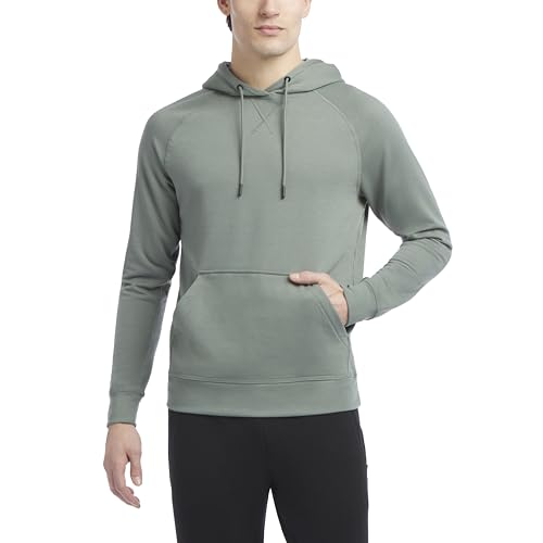 Jockey Men's Cozy Fleece Kangaroo Pocket Pullover Hoodie, Agave Green, Medium