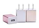 USB Wall Charger, Weiup [3-Pack] 1.0A 1-Port USB Wall Charger Home Travel Plug Power Adapter For iPhone 7/7Plus 6/6s 6/6s plus 5S, Samsung S7 S6 S5, HTC, LG and USB Devices,Gold Silver Rose Gold