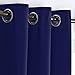NICETOWN Living Room Curtain Window Treatment Energy Saving Thermal Insulated Solid Grommet Blackout Drape/Drapery (Navy Blue, Sold Individually, 42 by 84-inch)