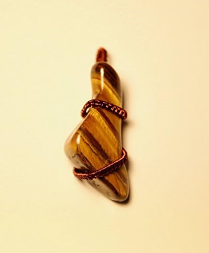 Wire Wrapped Gold Tigers Eye Pendent Necklace