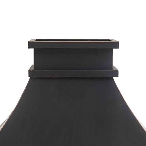 Outdoor Fireplace Brownston Steel Wood Burning Weather Resistant Fireplace with Log Grate and Fire Poker