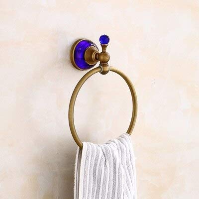 Mercury_Group, Antique Brass Blue Crystal Base Bathroom Accessories Wall Mounted Toilet Paper Holder
