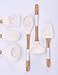 HOROYA Ivory-White Silicone Cooking Utensils - 7 Kitchen Utensils Set for Nonstick Pan Heat Resistant Cooking Tools