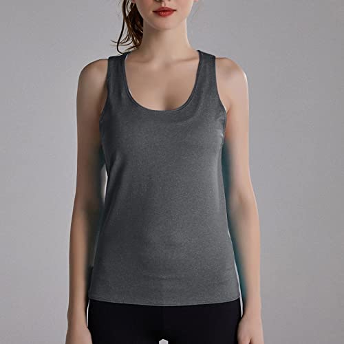 Workout Tops for Women Open Back Shirts Yoga Tank Tops Sports Bra Sleeveless Tees Casual Athletic Tshirts