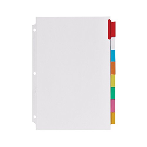 3-Ring Binder, 1 Inch - With Big Tab Insertable Extra Wide Dividers 8 Multicolor Tabs - With 200 White Hole Reinforcements, Hole Reinforcers for 3 Ring Binders - Value Set (White Ring Binder) - Thumbnail 2