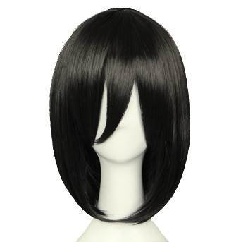 Weeck Anime Short Black Attack on Titan Shingeki No Kyojin Cosplay Wig